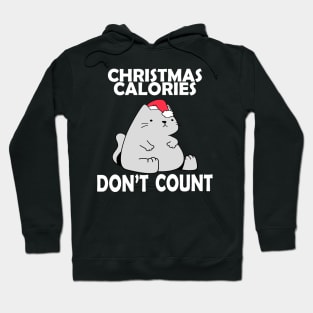 Christmas Calories Don't Count - Funny Fat Cat Christmas Design Hoodie